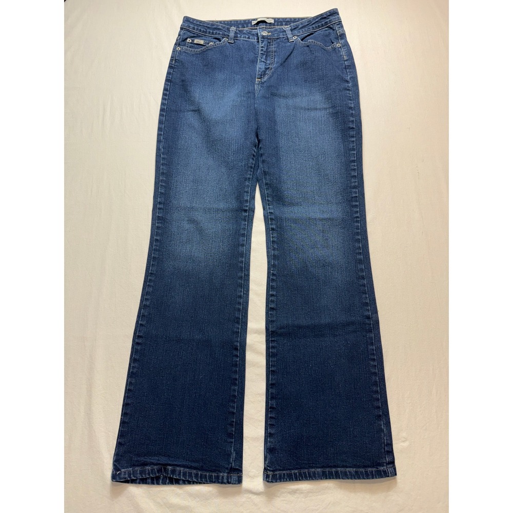 Lee Womens Natural Bootcut Jeans Dark‎ Wash Mid Rise Size 12M LMKH37373